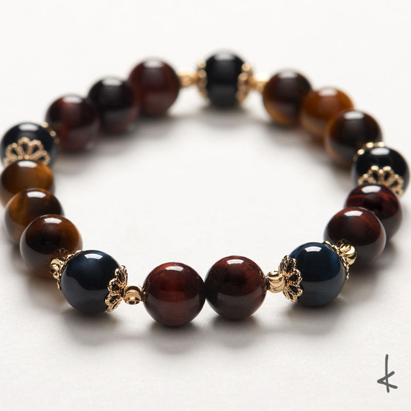 3 Colour Tiger Eye Ensō Gold