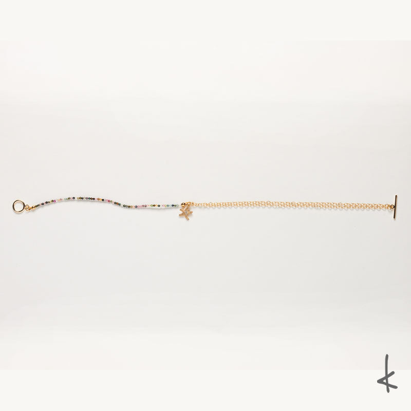 Mixed Tourmaline Eternity Link Gold