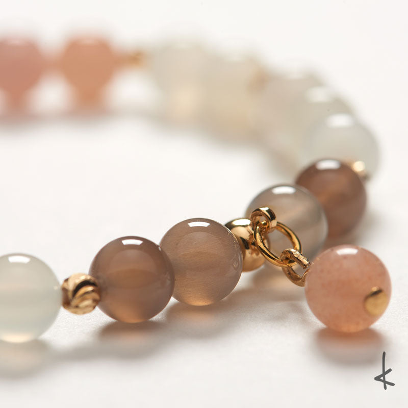 Mixed Moonstones Bubbles Gold/White Gold