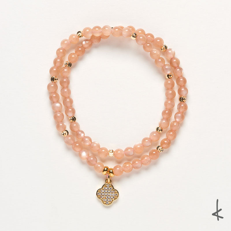 Peach Moonstone Eternity Gold