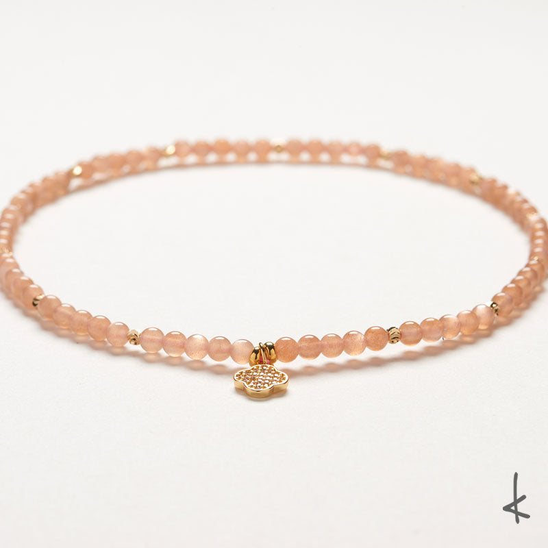 Peach Moonstone Eternity Gold