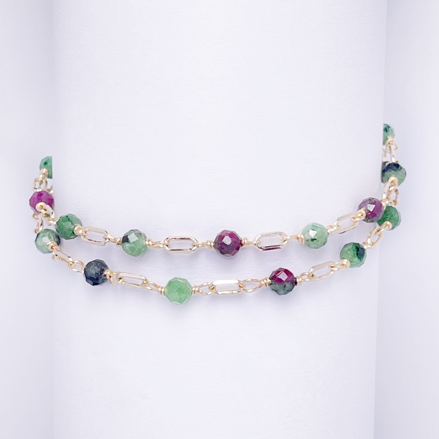Ruby Zoisite Gold Link NEW