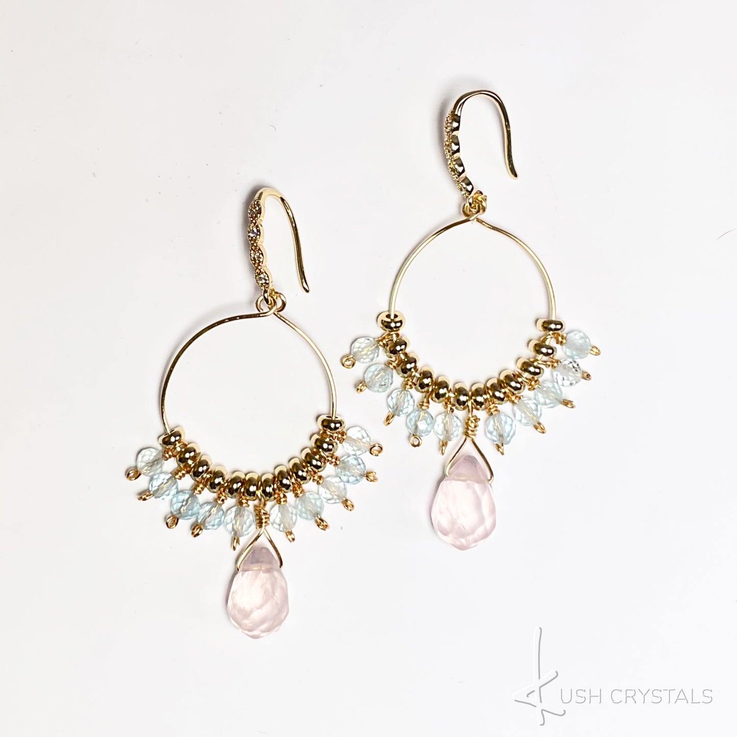 Rose Quartz Drops Earrings