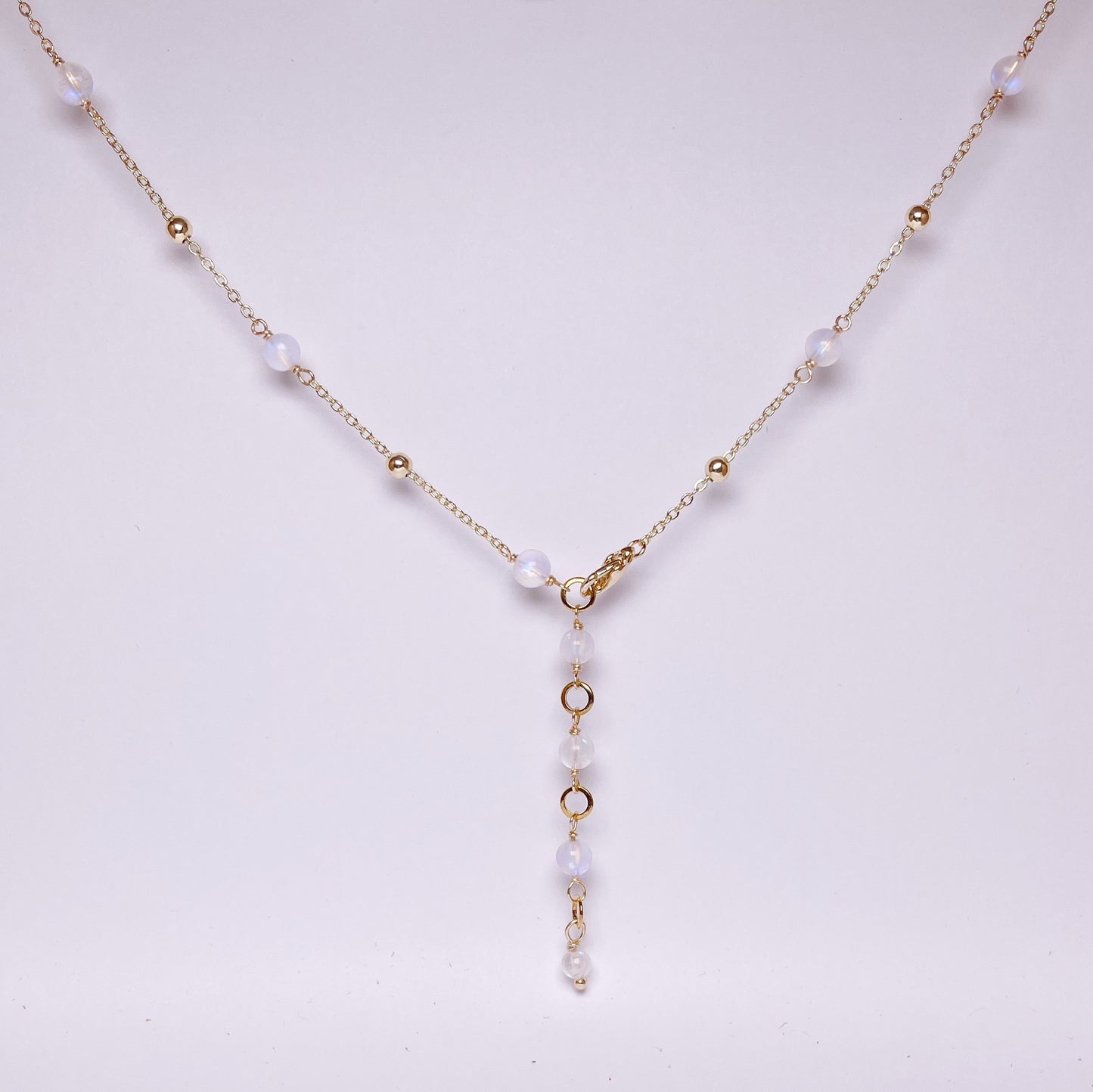 Moonstone fine link necklace