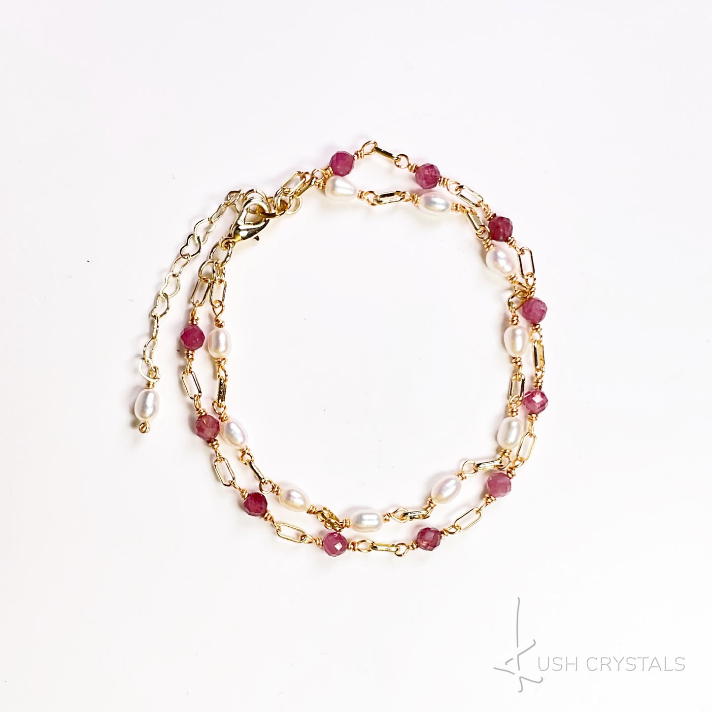 Baroque Seed Pearls With Pink Tourmaline Bracelet