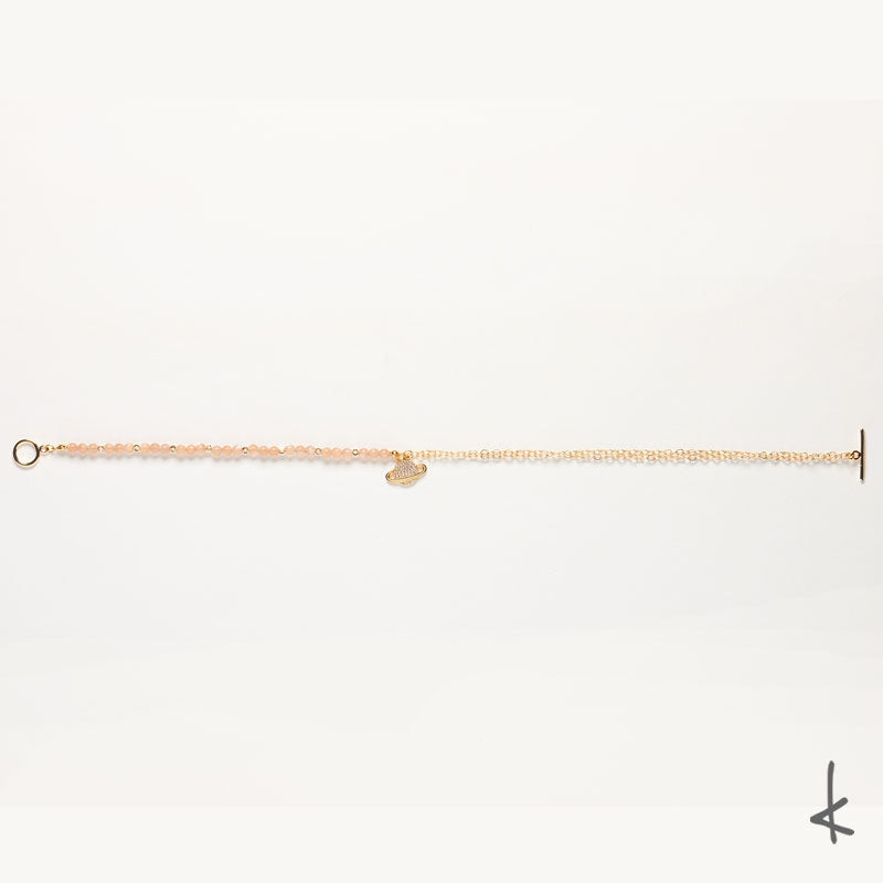 Peach Moonstone Eternity Link Gold