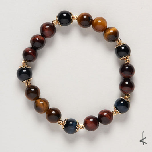 3 Colour Tiger Eye Ensō Gold
