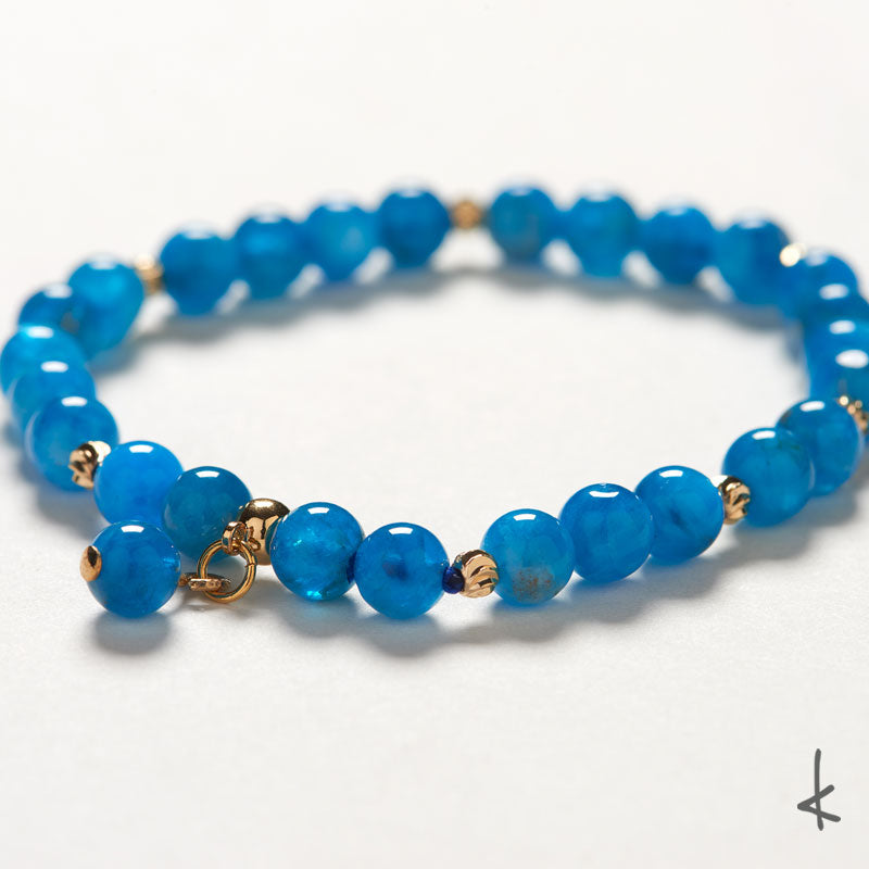 Blue Apatite Bubbles Gold