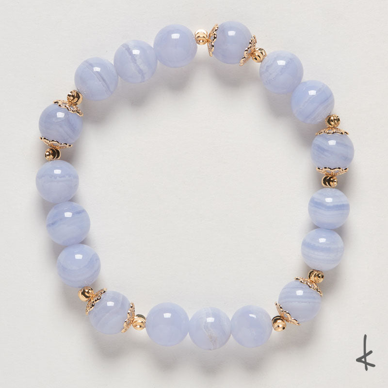 Blue Lace Agate Ensō Gold