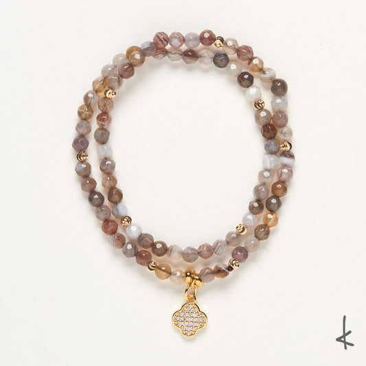 Botswana Agate Eternity Gold