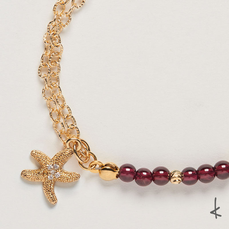 Ruby Garnet Eternity Link Gold