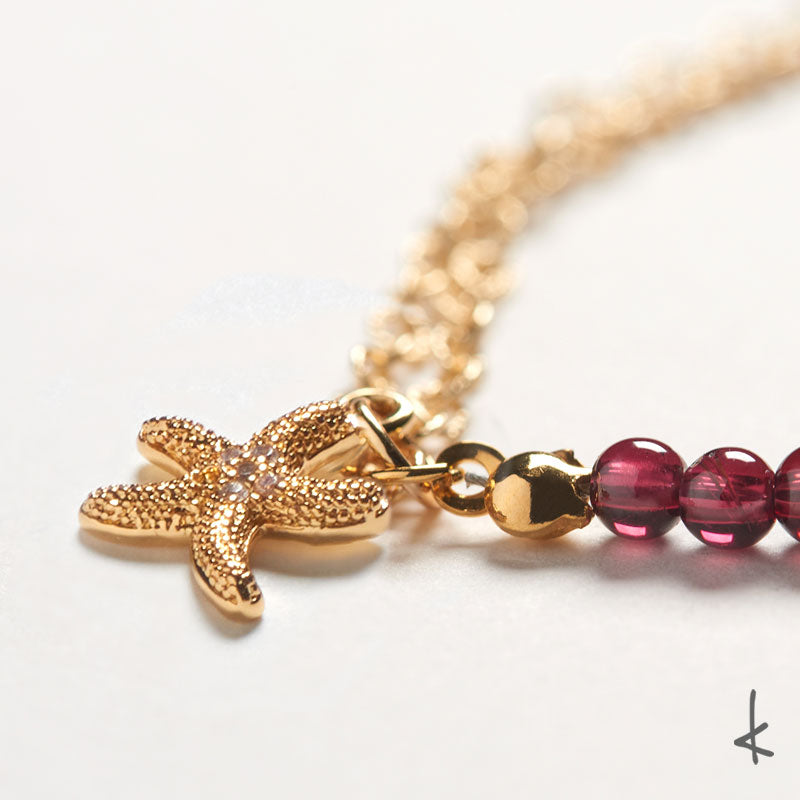 Ruby Garnet Eternity Link Gold