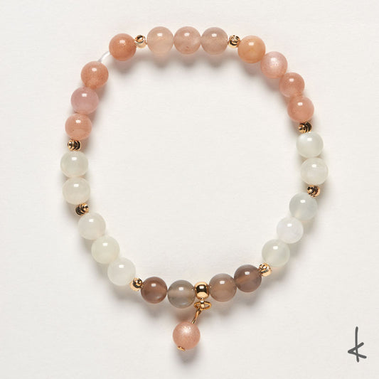 Mixed Moonstones Bubbles Gold/White Gold