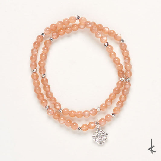 Peach Moonstone Eternity Gold