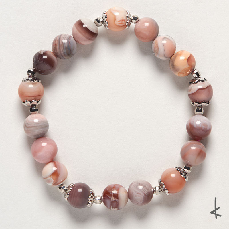 Pink Botswana Agate Ensō Gold