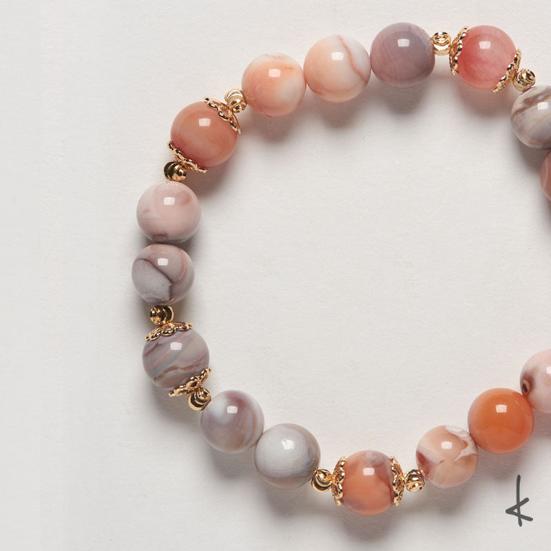 Pink Botswana Agate Ensō Gold