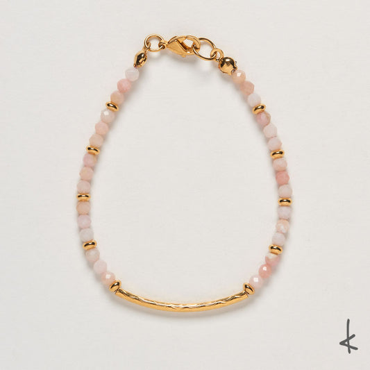 Pink Opal Petite Arc Gold