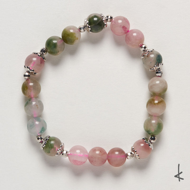 Watermelon Tourmaline Ensō Gold