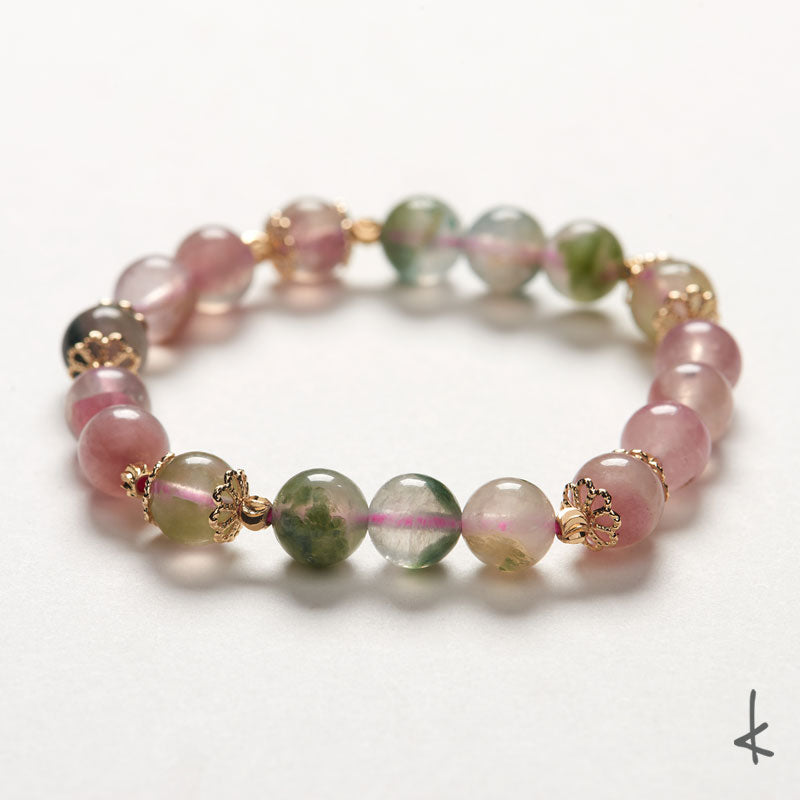 Watermelon Tourmaline Ensō Gold