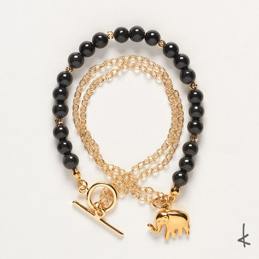 Black Jade Eternity Link Gold