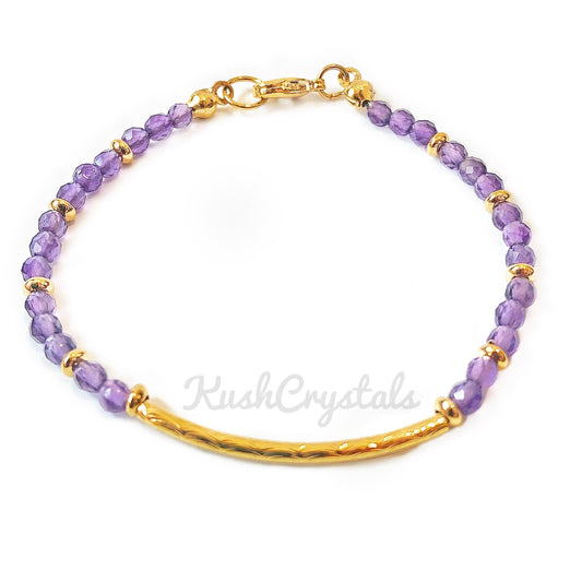 Amethyst Petite Arc Bracelet