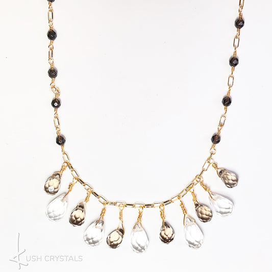 Smokey Quartz Drops Short Necklace