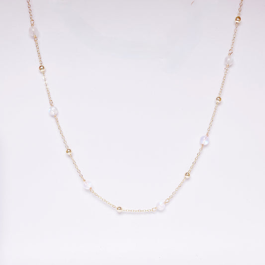 Moonstone fine link necklace