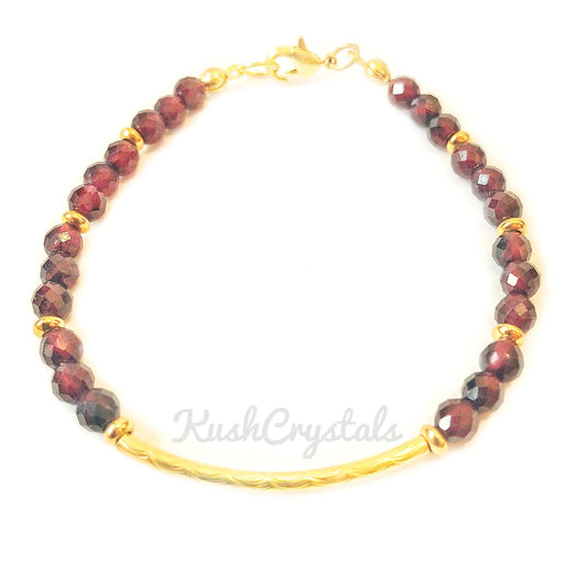 Garnet Petite Arc Bracelet