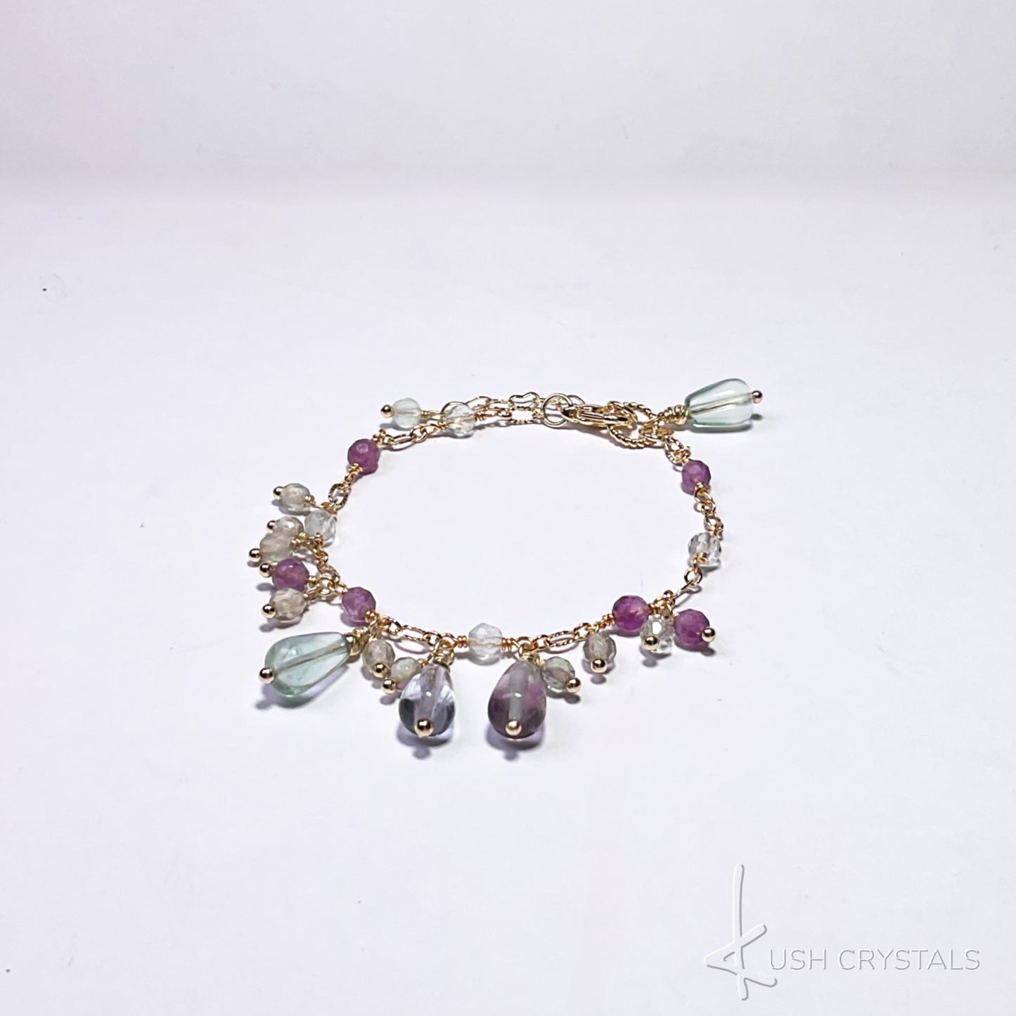 Fluorite Drops Chain Bracelet