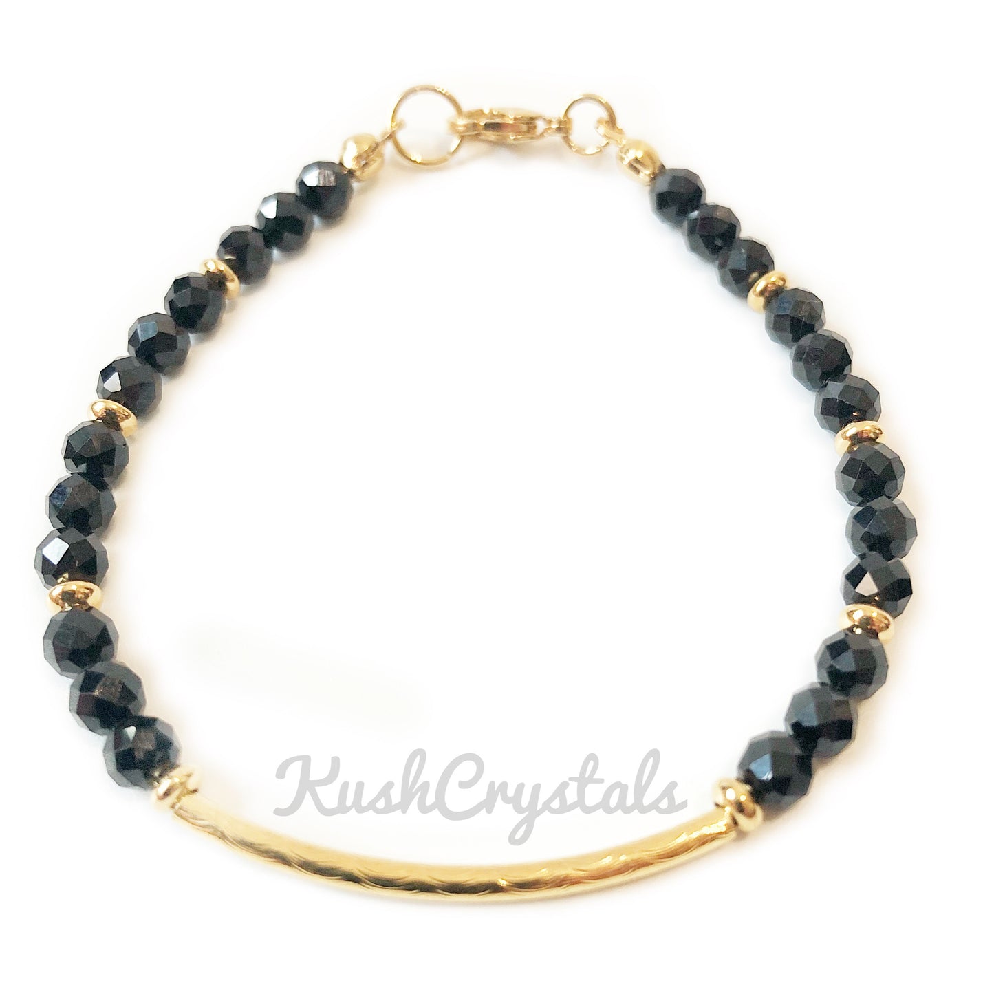 Black Spinel Petite Arc Bracelet