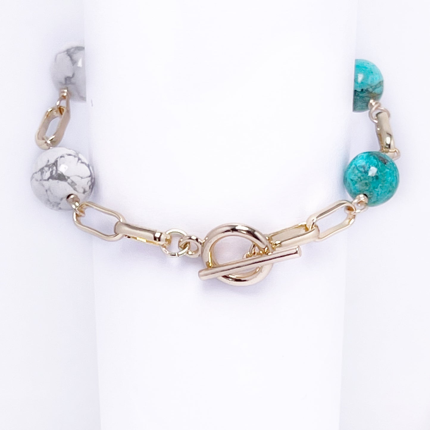 Howlite / Chrysocolla Gold Link NEW