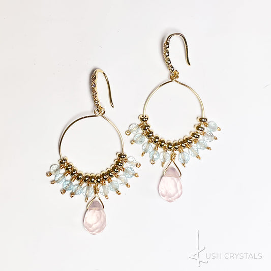Rose Quartz Drops Earrings