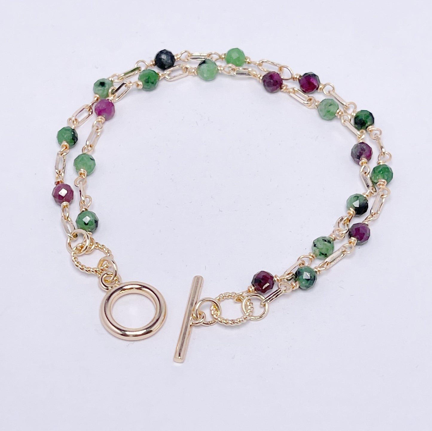 Ruby Zoisite Gold Link NEW