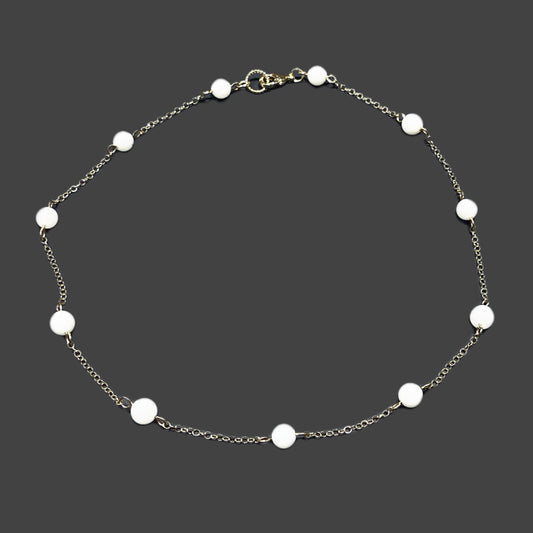 Tridacna fine link stack necklace