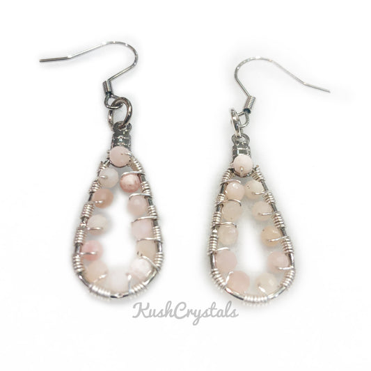 Pink Opal Hook Dangles 3 mm