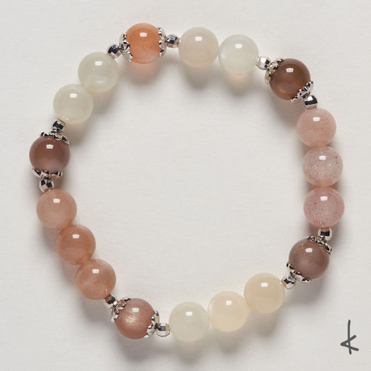 Mixed Moonstones Ensō Gold