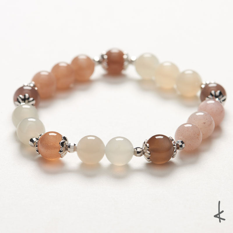 Mixed Moonstones Ensō Gold