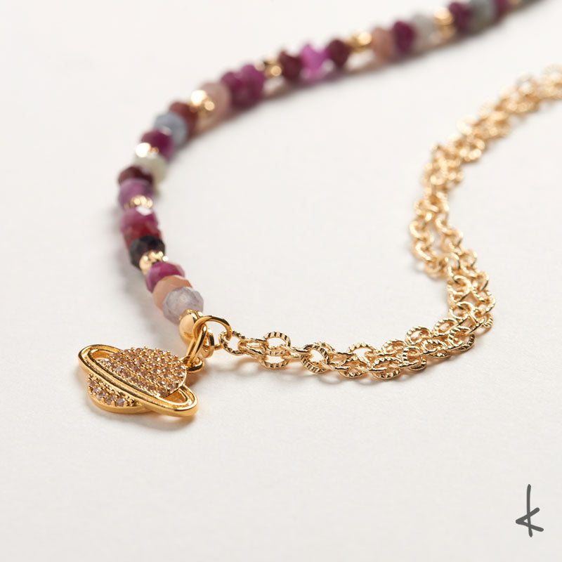 Mixed Rubies Eternity Link Gold