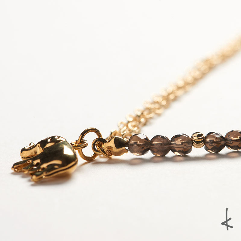 Smokey Quartz Eternity Link Gold